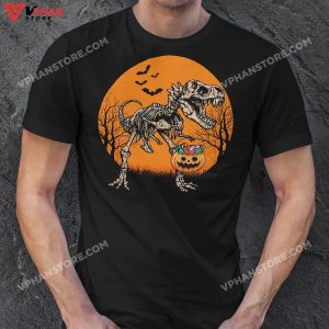 Halloween Dinosaur T Rex Skeleton Scary Boys Kids Teens T Shirt 1