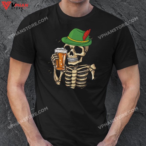 Halloween Oktoberfest Skeleton Drinking Beer Dad Funny Lazy Skull Costume