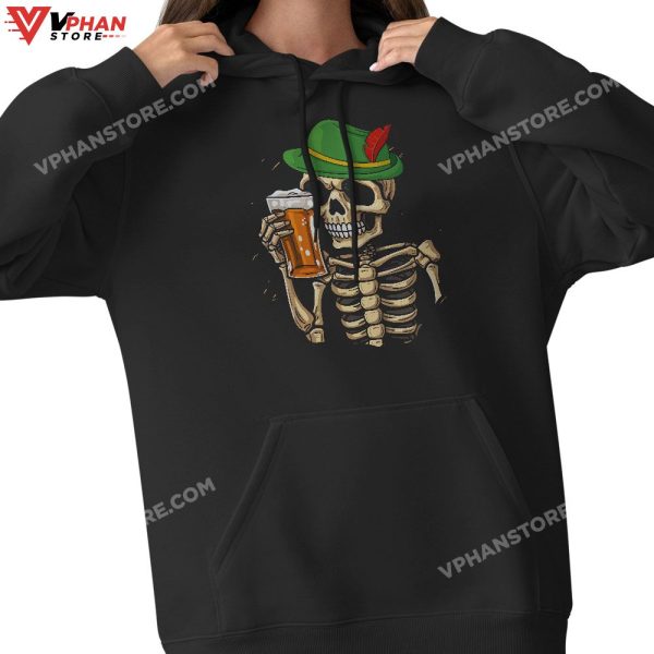 Halloween Oktoberfest Skeleton Drinking Beer Dad Funny Lazy Skull Costume