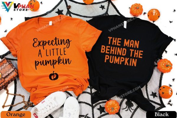 Halloween Pregnancy Announcement Costume Expecting A Little Pumpkin Shirt