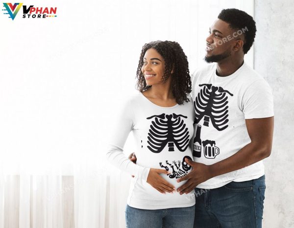 Halloween Pregnancy Baby Skeleton Maternity Beer Pregnant Couple Halloween Costumes