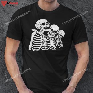 Halloween Shirt Skeleton Costume For Family Friend Adults Kids 1