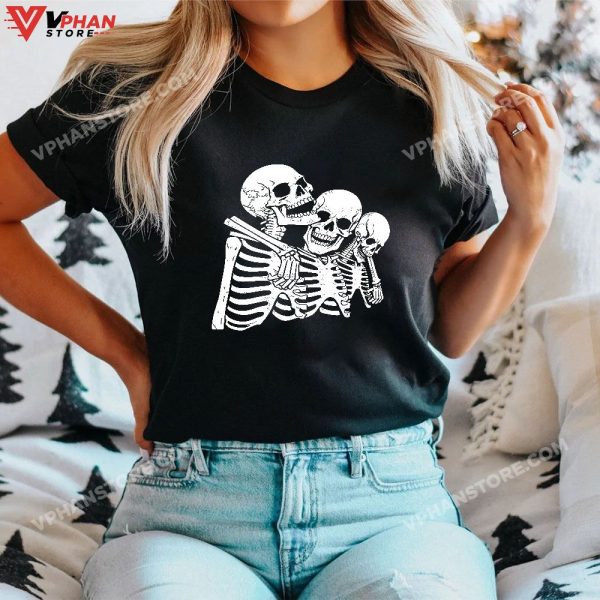 Halloween Shirt Skeleton Costume For Family Friend Adults Kids