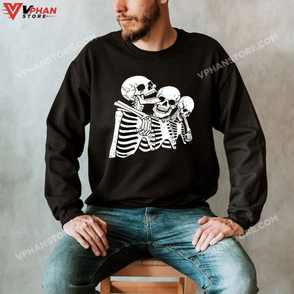 Halloween Shirt Skeleton Costume For Family Friend Adults Kids