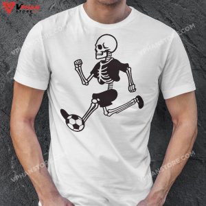 Halloween Skeleton Soccer Player Boys Kids T Shirt 1