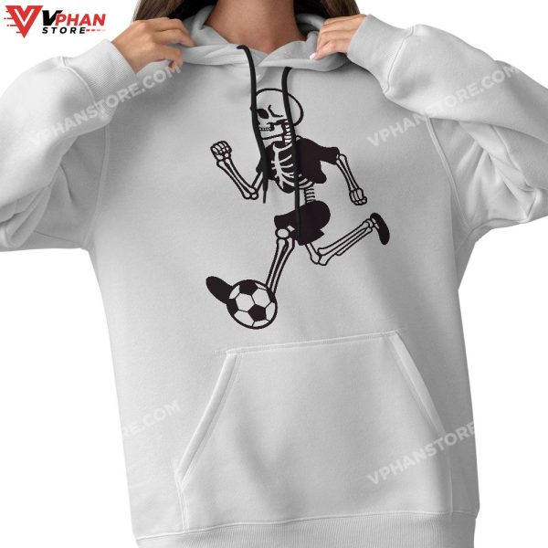 Halloween Skeleton Soccer Player Boys Kids T-Shirt, Skeleton Costume