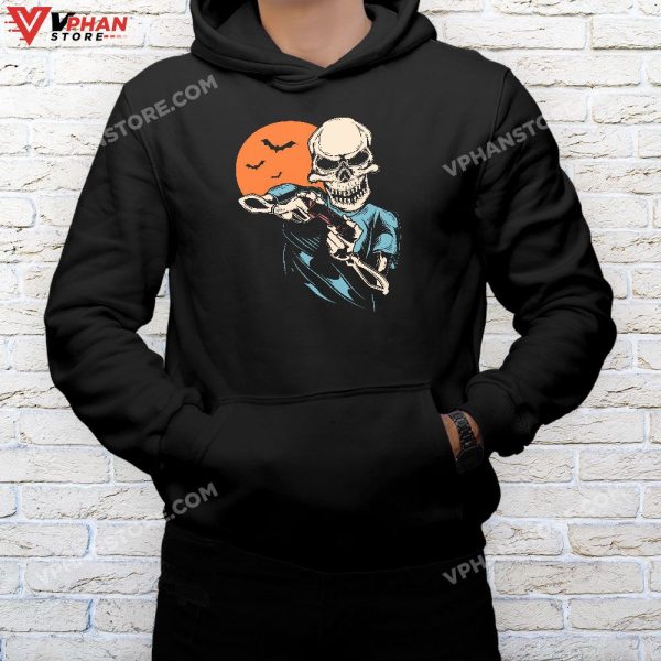 Halloween Skeleton Vintage Gamer Funny Gaming Boys Kids Teen T-Shirt