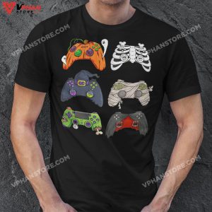 Halloween Skeleton Zombie Gaming Controllers Mummy Boys Kids T Shirt 1