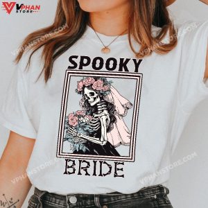 Halloween Spooky Bride Bridesmaid Skeleton Bachelorette T Shirt 1