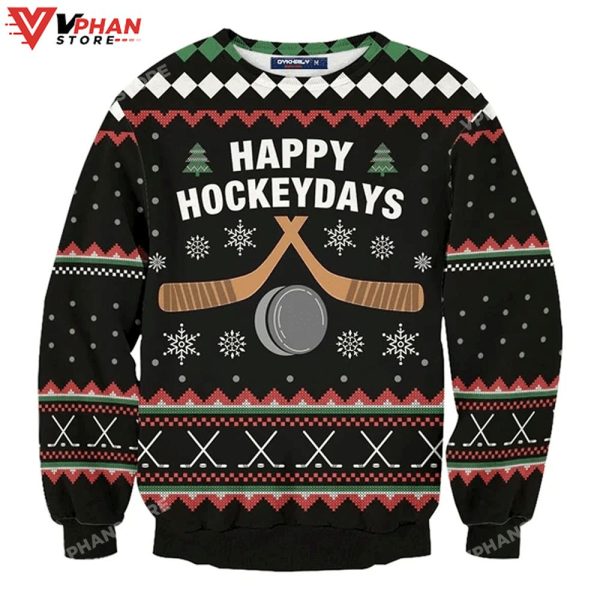 Happy Hockeydays Ugly Christmas Sweater