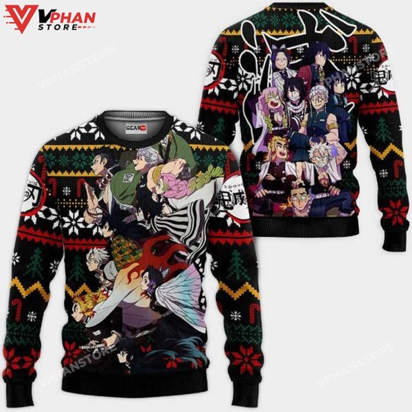 Hashira Team Anime Kimetsu Xmas Ugly Christmas Sweater