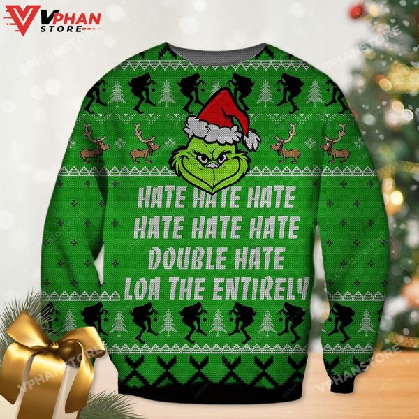 Hate Hate Hate Cute Christmas Grinch Ugly Christmas Sweaters