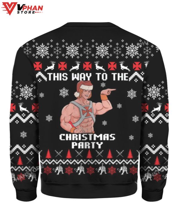 Heman This Way To The Christmas Party Sweater, Meme Funny Sweater