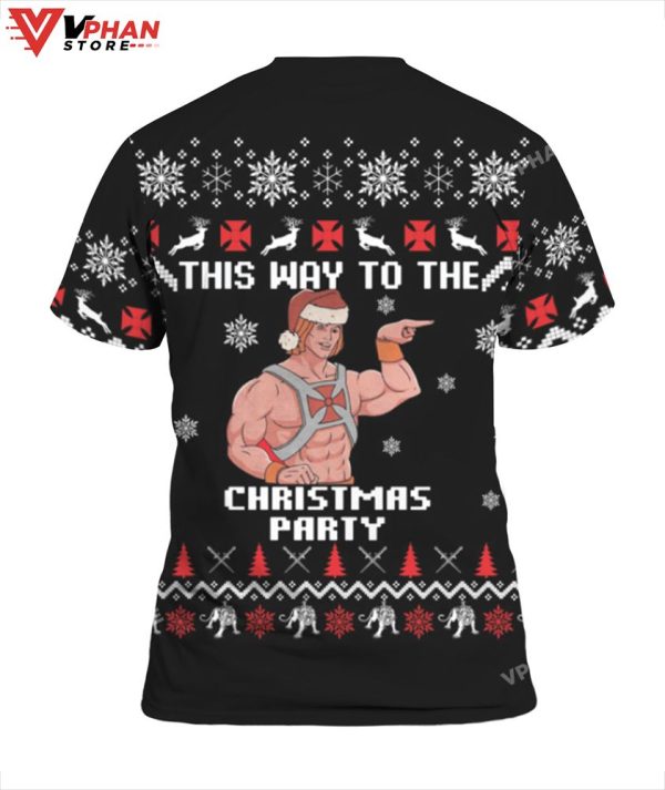 Heman This Way To The Christmas Party Sweater, Meme Funny Sweater