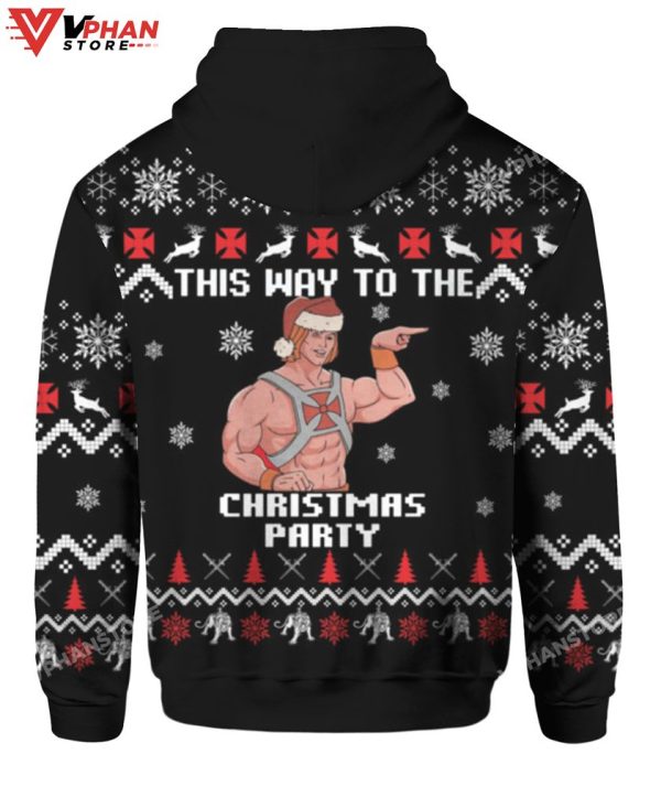 Heman This Way To The Christmas Party Sweater, Meme Funny Sweater