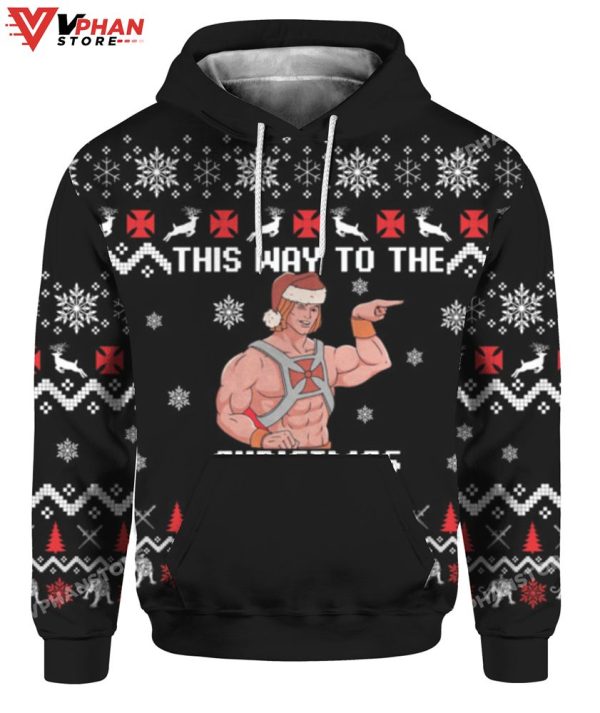 Heman This Way To The Christmas Party Sweater, Meme Funny Sweater