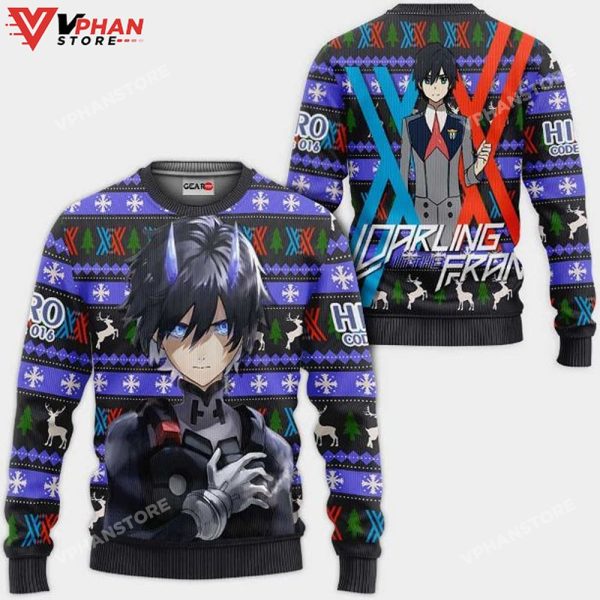 Hiro Code 016 Anime Darling In The Franxx Xmas Ugly Christmas Sweater