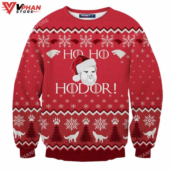 Hodor Game Of Throne Ugly Christmas Sweater Wool Knitted