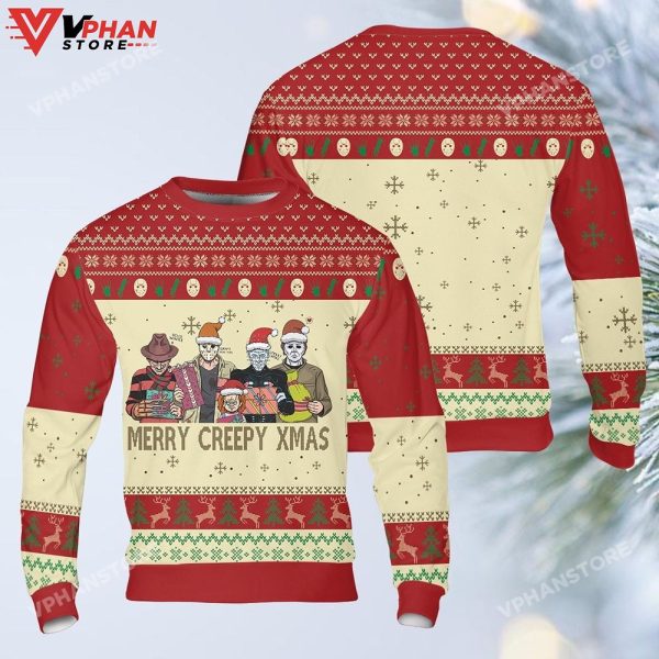 Horror Christmas Halloween Ugly Killer Character Ugly Sweater