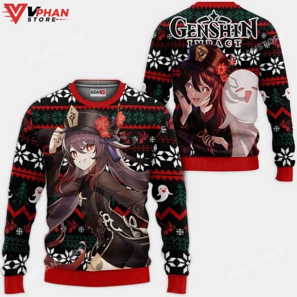 Hu Tao Anime Genshin Impact Xmas Ugly Christmas Sweater