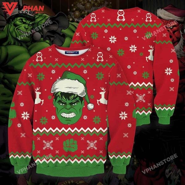 Hulk Smashin’ Christmas Sweater Wool Knitted Sweatshirt