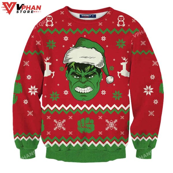 Hulk Smashin’ Christmas Sweater Wool Knitted Sweatshirt