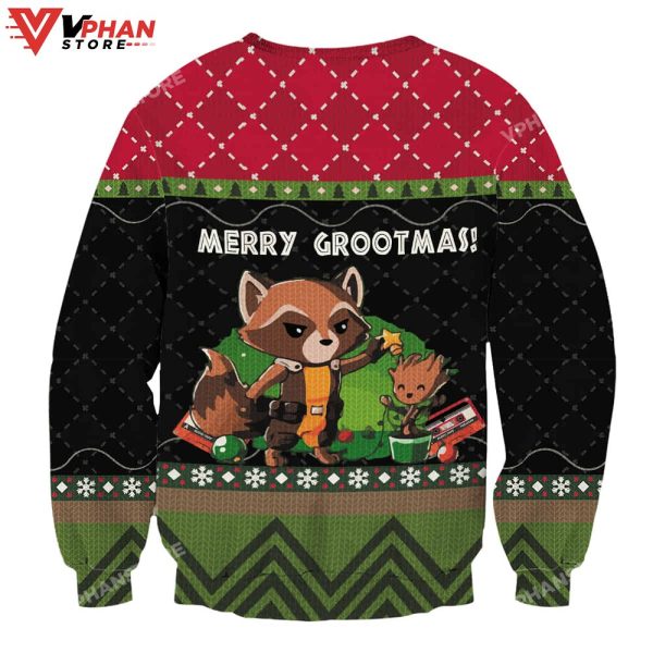 I Am Groot Sweatshirt, Merry Grootmas Wool Knitted Christmas Sweater