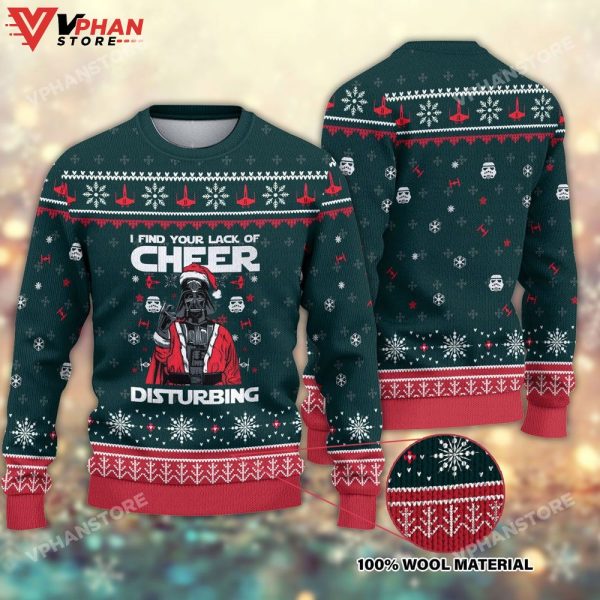 I Find Your Lack Of Cheer Disturbin Sith Darth Vader Christmas Ugly Sweater