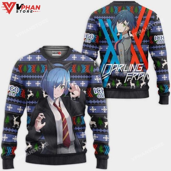 Ichigo Code 015 Anime Darling In The Franxx Xmas Ugly Christmas Sweater