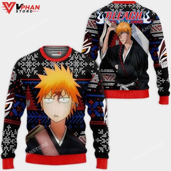 Ichigo Kurosaki Anime Bl Xmas Ugly Christmas Sweater