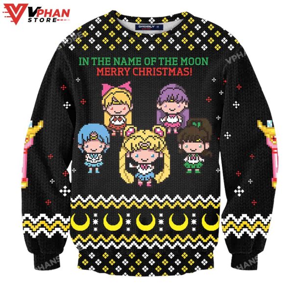 In The Name Of The Moon Sailor Moon 3D Christmas Sweater