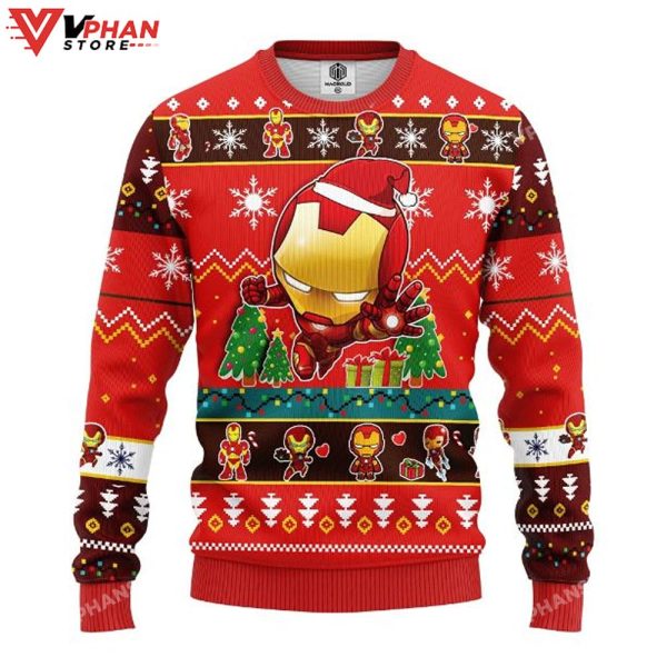 Iron Man Chibi Marvel Comics Ugly Christmas Sweater