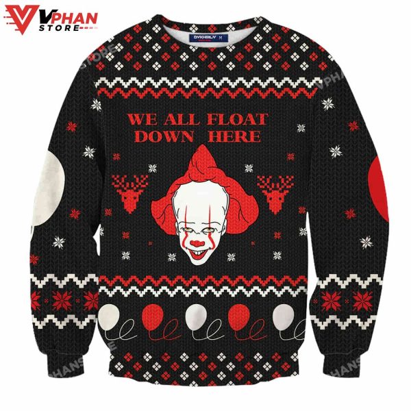 It Movie Pennywise We All Float Ugly Christmas Sweater