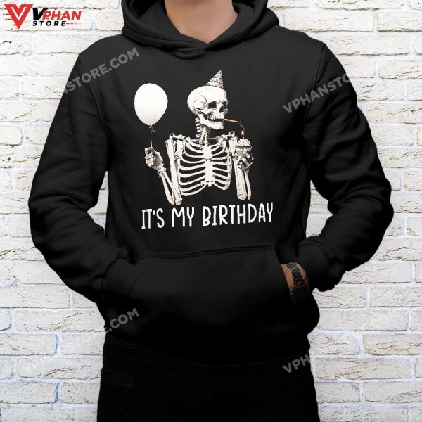 It’s My Birthday Halloween Skeleton Shirt For Men Women