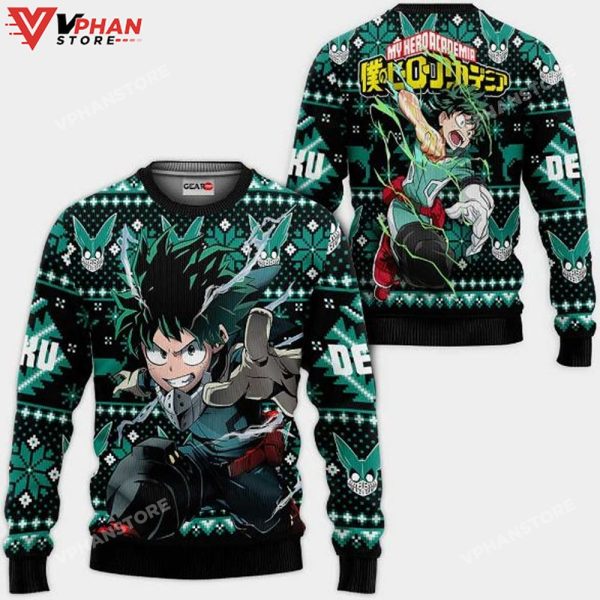 Izuku Midoriya Anime My Hero Academia Xmas Ugly Christmas Sweater