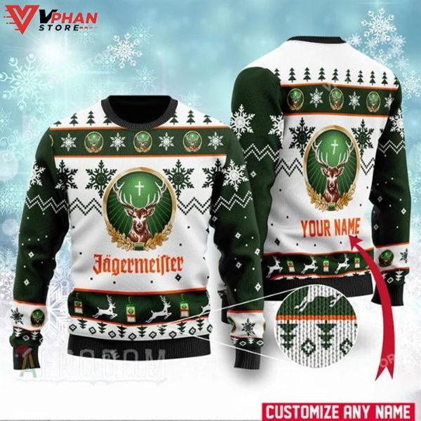 Jagermeister Personalized Xmas Ugly Christmas Sweater