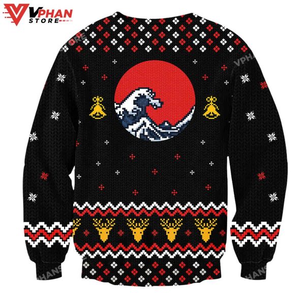 Japanese Wave Christmas Wool Knitted Ugly Sweater