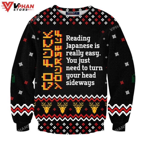 Japanese Wave Christmas Wool Knitted Ugly Sweater