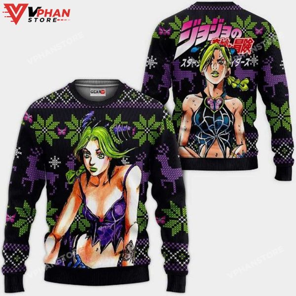 Jolyne Cujoh Anime Jjba Xmas Knitted Ugly Christmas Sweater