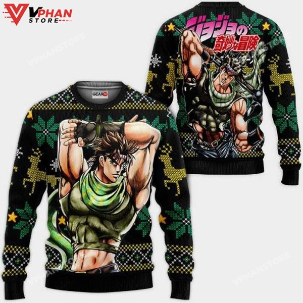 Joseph Joestar Jjba Anime Xmas Ugly Christmas Sweater