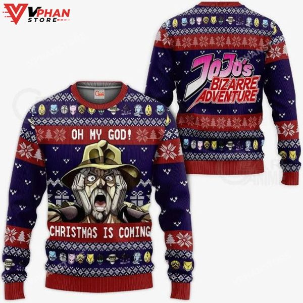 Joseph Joestar Oh My God Jojo’s Anime Christmas Sweater