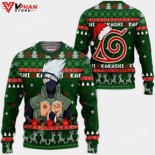 Kakashi Nrt Anime Xmas Knitted Ugly Christmas Sweater