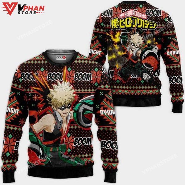 Katsuki Anime My Hero Academia Xmas Ugly Christmas Sweater