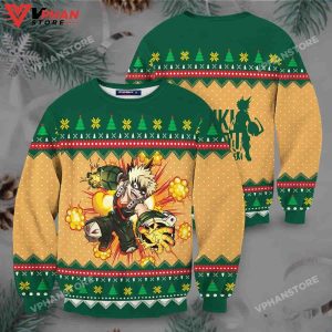 Katsuki Bakugou Wool Knitted Sweater My Hero Academia Christmas 3D Sweater 1