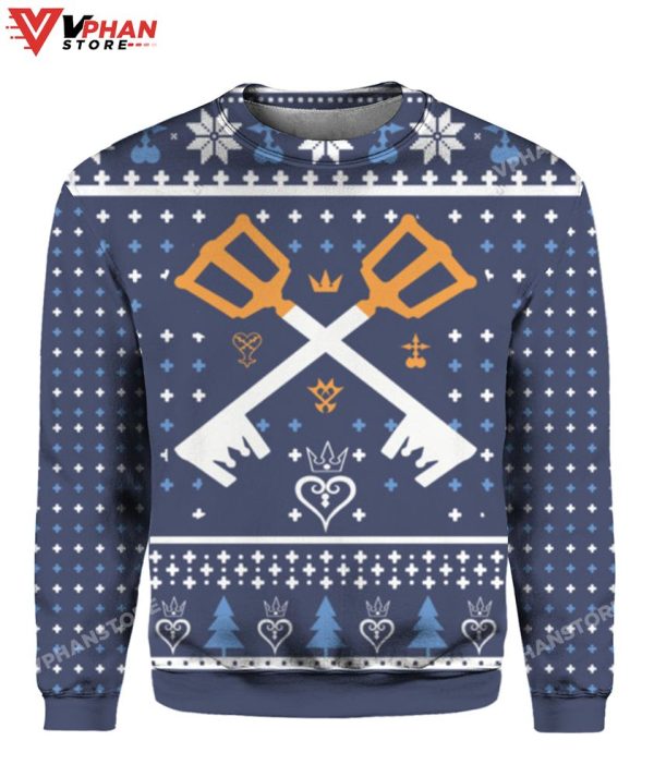 Kingdom Hearts Christmas Sweater, Basic Retro Sweater