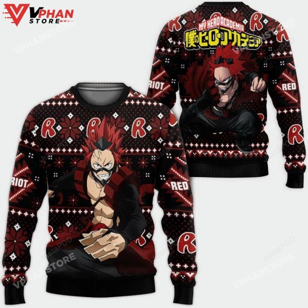 Kirishima Eijirou My Hero Academia Anime Christmas Ugly Sweater