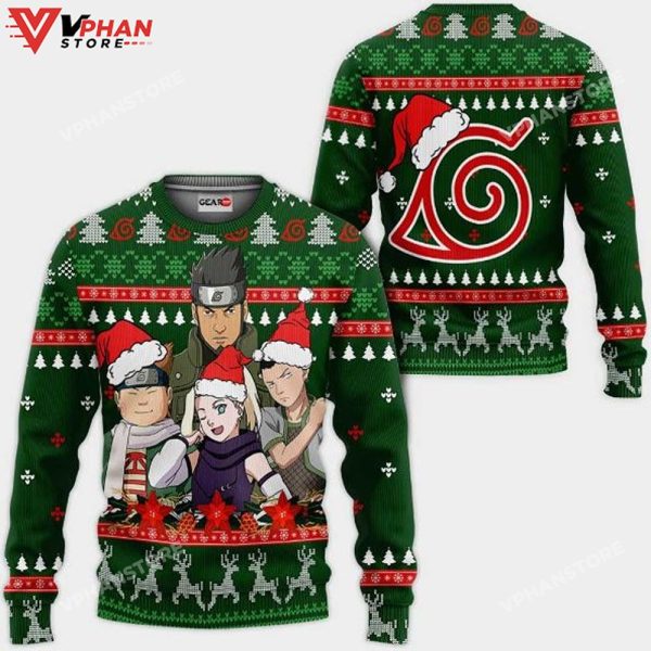 Konoha Team 10 Nrt Anime Xmas Ugly Christmas Sweater