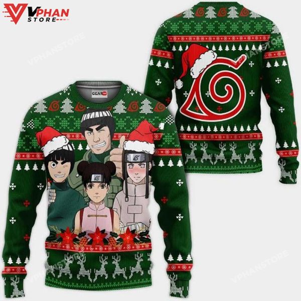 Konoha Team Guy Nrt Anime Xmas Ugly Christmas Sweater