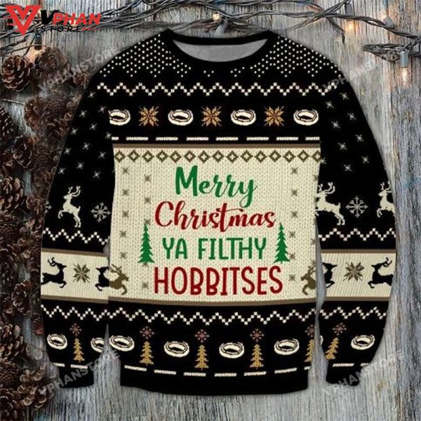 LOTR Merry Christmas Ya Filthy Hobbitses Ugly Christmas Sweater