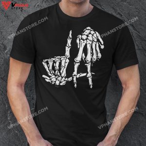 La Hand Sign Lazy DIY Halloween Costume Skeleton Los Angeles T Shirt 1